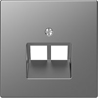 Лицевая панель Schneider Electric Merten D-Life для 2-м. розетки RJ45+RJ45 сталь